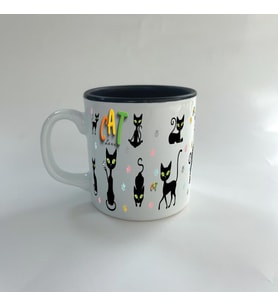 Cat Love Baskılı Siyah Multi Kupa