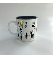 Cat Love Baskılı Siyah Multi Kupa