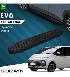 S-Dizayn Hyundai Staria Evo Siyah Yan Basamak 233 Cm 2021 Üzeri A+ Kalite