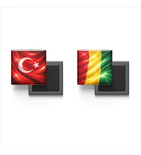 Buzdolap Magnetleri - Gine Bayrağı ve Türk Bayrağı - 2'li Set Magneti