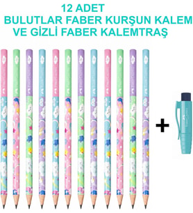 Bulutlar Kurşun Kalem 2B 12'li Set ve Gizli Kalemtraş