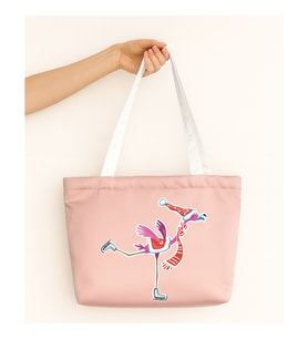 Frosty Flamingo Tasarım Mat Saten Çanta (Pudra Pembe)