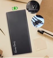 Kişiye Özel Led Ekran Göstergeli 10000 mAh Siyah Renk Powerbank