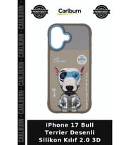 iPhone 17 Bull Terrier Desenli Silikon Kılıf 2.0 3D Modern Stil Aksesuar Cep Kılıfı