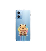 Redmi Note 12 5G ile Uyumlu Splash Kapibara Tasarımlı Şeffaf Silikon Kılıf