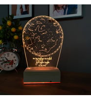 Kişiye Özel Sevgiliye Hediye Gökyüzü Yıldız Haritası 16 Renk 3D Led Lamba