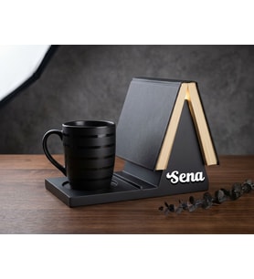 Kişiye Özel Tasarım Kitap Desteği - Masaüstü Kitap Okuma Standı & Kahve Altlığı