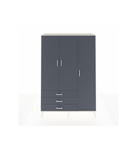 Hyperion Gardrop 6 Raflı 3 Çekmeceli Tek Askılı 132x44x195 Aytaşı-Antrasit