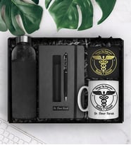 14 Mart Tıp Bayramına Özel Kılıflı Matara & Deri Kılıf Touch Pen Kalem & Defter & Özel Tasarım Kupa & Kart Hediye Seti