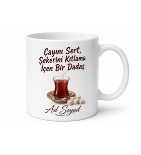 Kıtlama Şekerle Çay İçen Dadaşlara Özel Erzurum Usulü Sert İçim Kupa Bardak Hediye