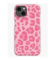 Iphone 15 Uyumlu Pembe Leopar Desenli Lansman Kılıf