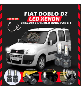 Fiat Doblo D2 2006-2012 Uzun Far Uyumlu Şimşek Etkili Led Xenon Premium Series H1