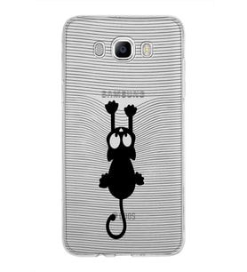 Samsung Galaxy J7 2016 Kapak Mandala Kedi Tasarımlı Şeffaf Silikon Kılıf