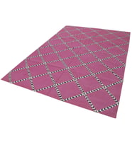 Pembe El Dokuma Kilim Bohem Stil Geometrik Desenli Yumuşak Dokulu Salon Kilimi Çocuk