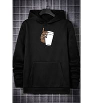 Tupac Coffee Baskılı Sweatshirt (Siyah)