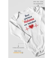Beni yavaşça halama ver bakalım Uzun Kollu Çıtçıtlı Bebek Body