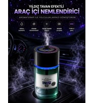 Araç İçi Hava Nemlendirici 120ml Yıldız Tavan Efektli Sessiz 300mAh Şarjlı Araba Kokusu