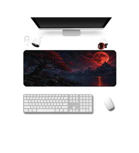 SonicTouch Klavye Mousepad 40x90cm Dikişsiz Pürüzsüz Sıvı Geçirmez Kaymaz Taban Gotik Göl