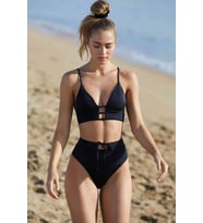 pilelistore Kadın Siyah Yüksek Bel Özel Bikini Takımı