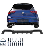 VW Golf R MK8 2020-2024 Arka Difüzör / VW Golf R MK8 Makyajlı 2024+ Arka Difüzör (Siyah)