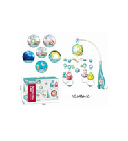 BIB-648A-55 -Işıklı Müzikli Kumandalı Mavi Bebek Dönencesi