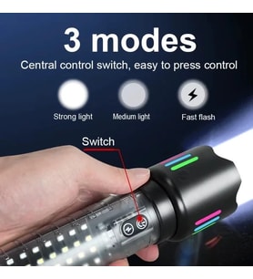 Güçlü Taktik Led El Feneri Paweınuo Sdt53 – 3800lm, 35w, Yan Cob Aydınlatma Ve Type-c Şarj Özelliğin