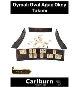 Özel Üretim Vip Çantalı Büyük Boy Istakalı Eğlence Hobi Oyun 101 Ağaç Oymalı Oval Ağaç Okey Takımı