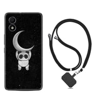 TCL 303 Kılıf Resimli Boyun Askılı İpli Desenli Silikon Series Panda Moon 1811