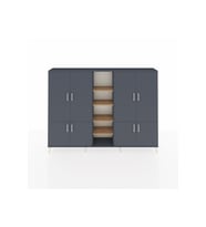 Arges Dolap 14 Raflı 8 Kapaklı 220x30x163 Antrasit-Antrasit/Çam