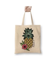 Psych Suck It Ananas Beyaz Bez Çanta Uzun Saplı Alışveriş Çantası Plaj Çantası