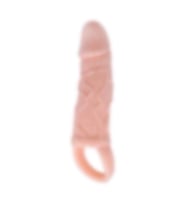 River World 18 cm'lik 3 cm'lik Dolgulu Uzatılabilen Testis Halkalı Pe nis Kılıfı