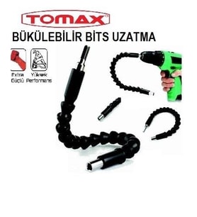Tomax Körüklü Bükülen Bits Uzatma Matkap Ucu Bükülebilir Esnek