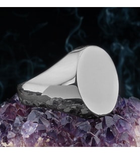Oval Sade Düz 925 Ayar Gümüş Erkek Yüzük