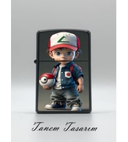 Pokemon - Benzinli Metal Çakmak Uv Baskı