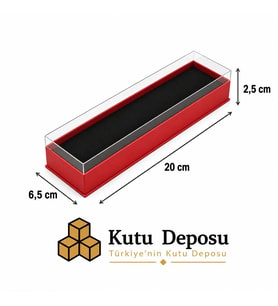 6,5x20x2,5 cm Asetat Kapaklı Tespih ve Takı Kutusu-Kırmızı (DEMONTE) (50 ADET)