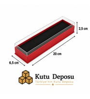 6,5x20x2,5 cm Asetat Kapaklı Tespih ve Takı Kutusu-Kırmızı (DEMONTE) (50 ADET)