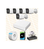 Provzen Hikvision 5 Kameralı 4MP IP Hibrit ColorVu Güvenlik Kamerası Mikrofonlu  Olay Anında bildirim