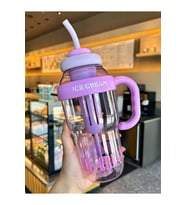 Bıgmug Ice Cream Tritan Pipetli Suluk Detoks Matara 1300 ML