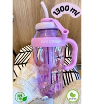 Dörtel Tedarik Bıgmug Ice Cream Tritan Pipetli Suluk Detoks Matara 1300 ML