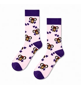 Sporcu Koala Desenli Pembe Mor Unisex Soket Çorap