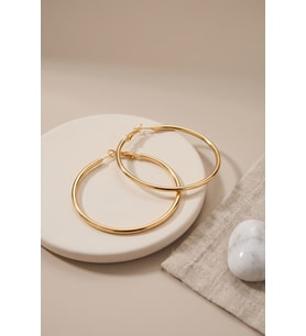 316L Çelik Gold Renk 46 mm Halka Küpe TJ-BKP12008