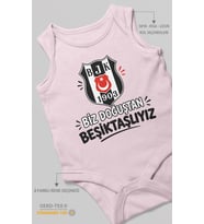 Biz Doğuştan Beşiktaşlıyız Sıfır Kollu Bebek Zıbını %100 Pamuk