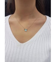 Kelebek Lazer Mineli Minimal Kolye (Karışık)