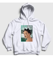Presmono Unisex Beyaz Poster Rihanna Kapüşonlu Sweatshirt 338301tt