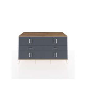 Kronos Konsol 4 Raflı 2 Çekmeceli 8 Kapaklı 176x59x99 Çam-Antrasit