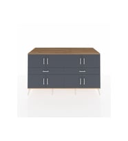 Kronos Konsol 4 Raflı 2 Çekmeceli 8 Kapaklı 176x59x99 Çam-Antrasit