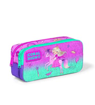 Coral High Kids Açık Pembe Mor Unicornlu Prenses Desenli İki Bölmeli Kalem Çantası 12054