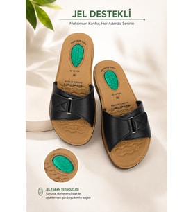 Vizyon 4507 Hafif Yumuşak Tabanlı Comfort Jelli Cırtlı Kadın Terlik