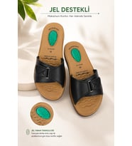 Vizyon 4507 Hafif Yumuşak Tabanlı Comfort Jelli Cırtlı Kadın Terlik