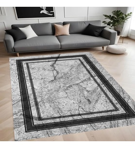 Eliana Home Dijital Baskı Yıkanabilir Kaymaz Taban Salon Halısı Ve Yolluk LNA0860-FNL70 (Gri)